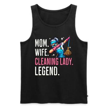 Cleaning lady mom cleaner - Men's Premium Organic Tank Top - black - Front - Michal (187cm)