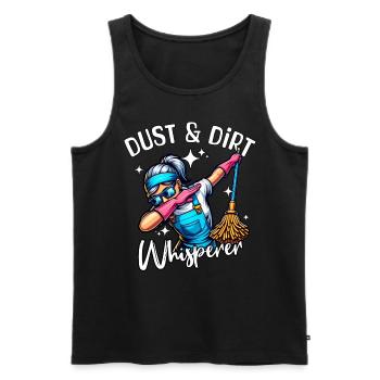 Cleaner Whisperer Cleaning Lady - Men's Premium Organic Tank Top - black - Front - Michal (187cm)