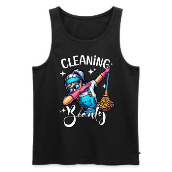 Putzfrau - Männer Premium Bio Tank Top - Schwarz - Vorne - Michal (187cm)