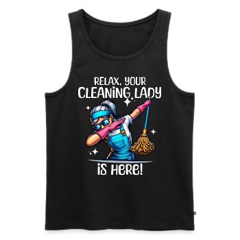 Cleaner - Men's Premium Organic Tank Top - black - Front - Michal (187cm)