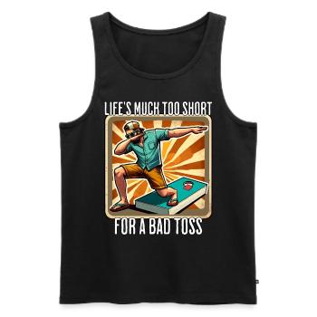 Cornhole Beanbag Sacklock - Men's Premium Organic Tank Top - black - Front - Michal (187cm)