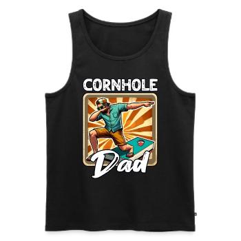 Cornhole Dad - Men's Premium Organic Tank Top - black - Front - Michal (187cm)