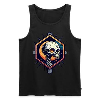 Star Skull // Totenkopf Space // Universe FS0020 - Männer Premium Bio Tank Top - Schwarz - Vorne - Michal (187cm)