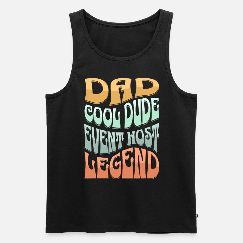 Papa Event Host - Männer Premium Bio Tank Top - Schwarz