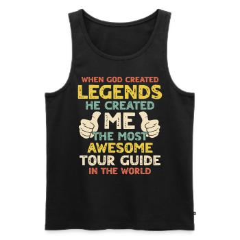 Tour Guide - Männer Premium Bio Tank Top - Schwarz - Vorne - AI Model Male 178 light (178cm)