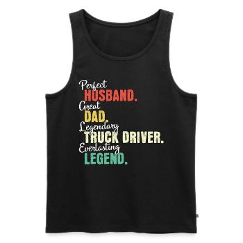 Truck Driver Dad - Men's Premium Organic Tank Top - black - Front - Michal (187cm)