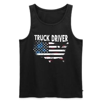 LKW Fahrer - Männer Premium Bio Tank Top - Schwarz - Vorne - Michal (187cm)