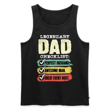 Papa Hôte de l’événement Fête des pères - Débardeur bio Premium Homme - noir - Devant - Michal (187cm)