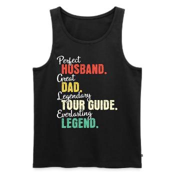 Tour Guide Papa - Männer Premium Bio Tank Top - Schwarz - Vorne - AI Model Male 178 light (178cm)