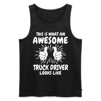 LKW Fahrer - Männer Premium Bio Tank Top - Schwarz - Vorne - Michal (187cm)
