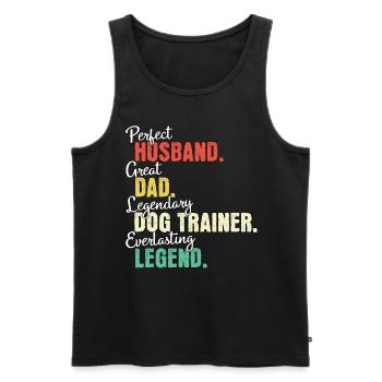 Dog Trainer Dad - Men's Premium Organic Tank Top - black - Front - Michal (187cm)