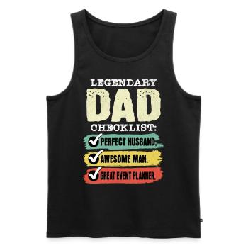 Papa Event Planner Fête des Pères - Débardeur bio Premium Homme - noir - Devant - Michal (187cm)
