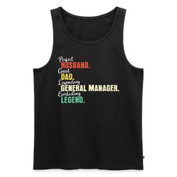 General Manager Papa - Männer Premium Bio Tank Top - Schwarz - Vorne - AI Model Male 178 light (178cm)