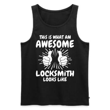 Schlosser - Männer Premium Bio Tank Top - Schwarz - Vorne - Michal (187cm)