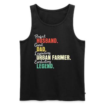 Urban Farmer Dad - Men's Premium Organic Tank Top - black - Front - AI Model Male 178 light (178cm)