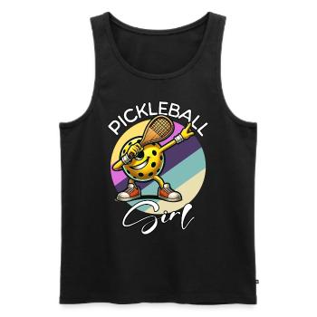 Fille de pickleball - Débardeur bio Premium Homme - noir - Devant - Michal (187cm)