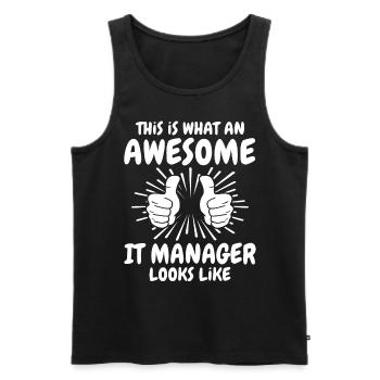 IT Manager - Men's Premium Organic Tank Top - black - Front - AI Model Male 178 light (178cm)