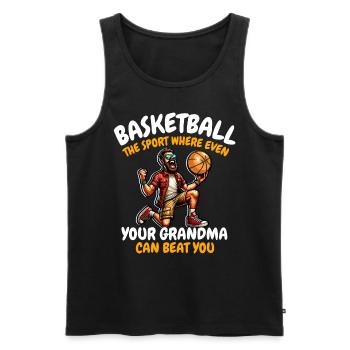 Lustiger Basketball Spruch - Männer Premium Bio Tank Top - Schwarz - Vorne - Michal (187cm)