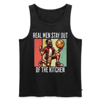 Lustiger Basketball Spruch - Männer Premium Bio Tank Top - Schwarz - Vorne - Michal (187cm)