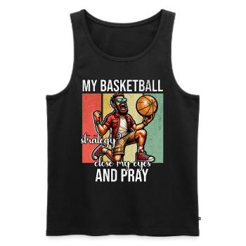 Lustiger Basketball Spruch - Männer Premium Bio Tank Top - Schwarz - Vorne - Michal (187cm)