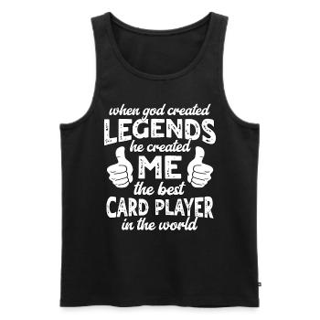 Légende du meilleur joueur de cartes - Débardeur bio Premium Homme - noir - Devant - AI Model Male 178 light (178cm)
