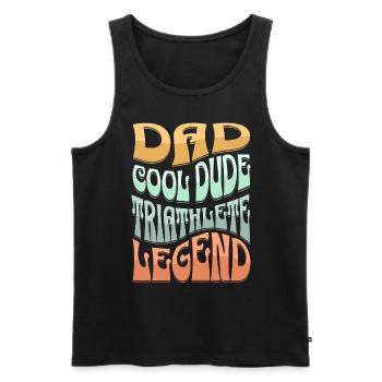 Papa Triathlet - Männer Premium Bio Tank Top - Schwarz - Vorne - Michal (187cm)
