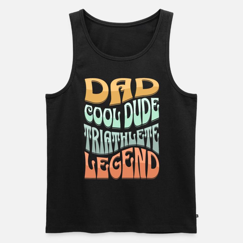 Papa Triathlet - Männer Premium Bio Tank Top - Schwarz