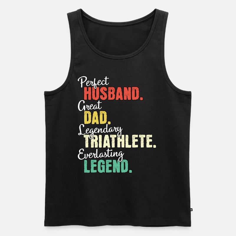 Triathlet Papa - Männer Premium Bio Tank Top - Schwarz