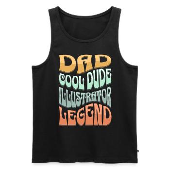 Papa Illustrateur - Débardeur bio Premium Homme - noir - Devant - AI Model Male 178 light (178cm)