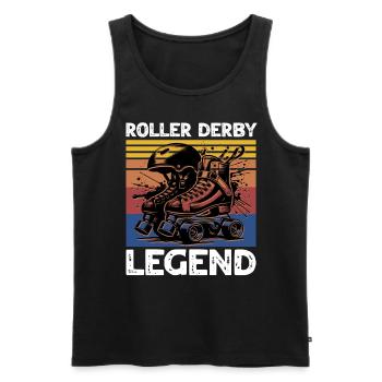 Légende du roller derby - Débardeur bio Premium Homme - noir - Devant - AI Model Male 178 light (178cm)