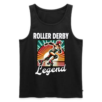 Roller Derby Légende Femme - Débardeur bio Premium Homme - noir - Devant - AI Model Male 178 light (178cm)