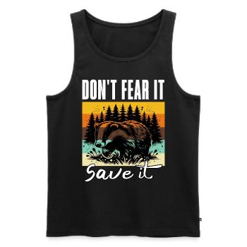 Lustige Honigdachs Sprüche - Männer Premium Bio Tank Top - Schwarz - Vorne - Michal (187cm)