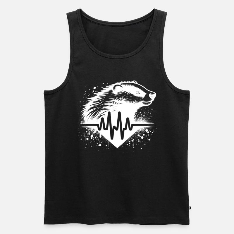 Honigdachs Cardio - Männer Premium Bio Tank Top - Schwarz
