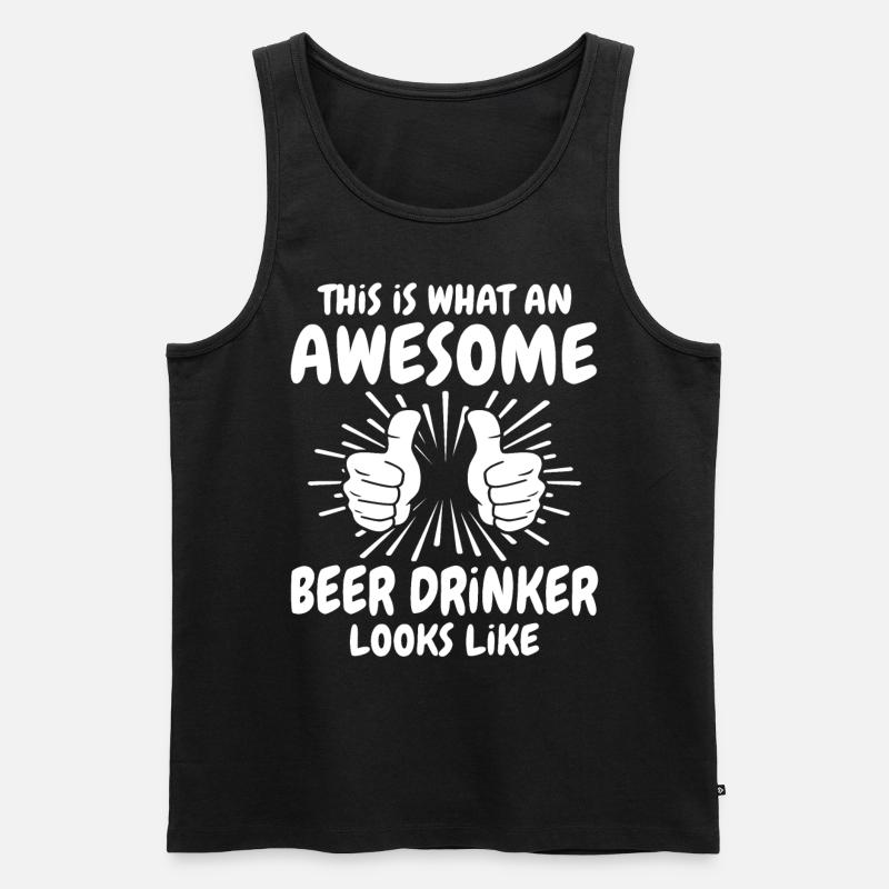 Biertrinker - Männer Premium Bio Tank Top - Schwarz