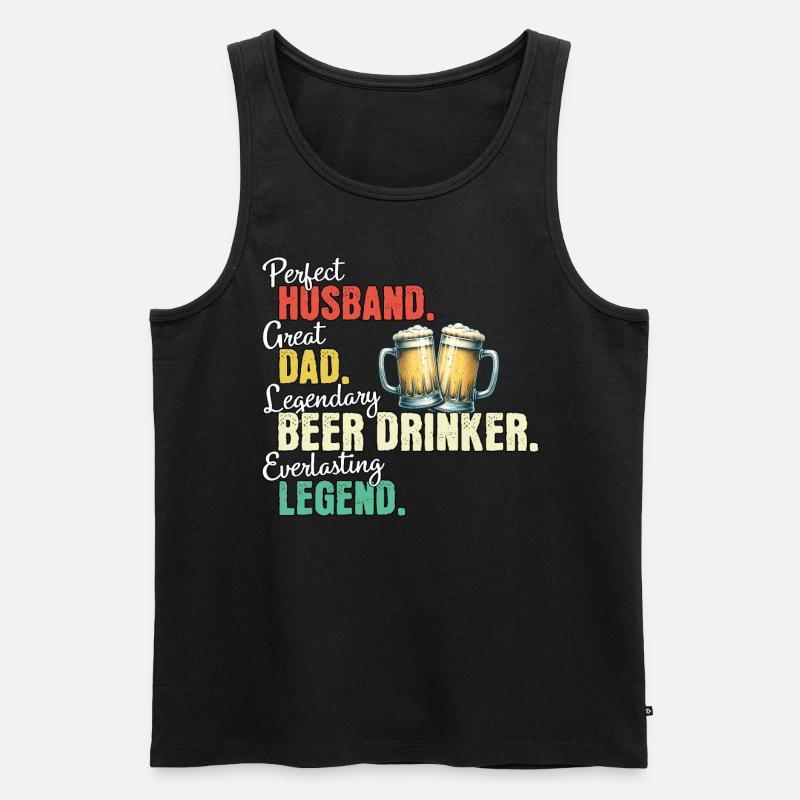 Biertrinker Papa - Männer Premium Bio Tank Top - Schwarz