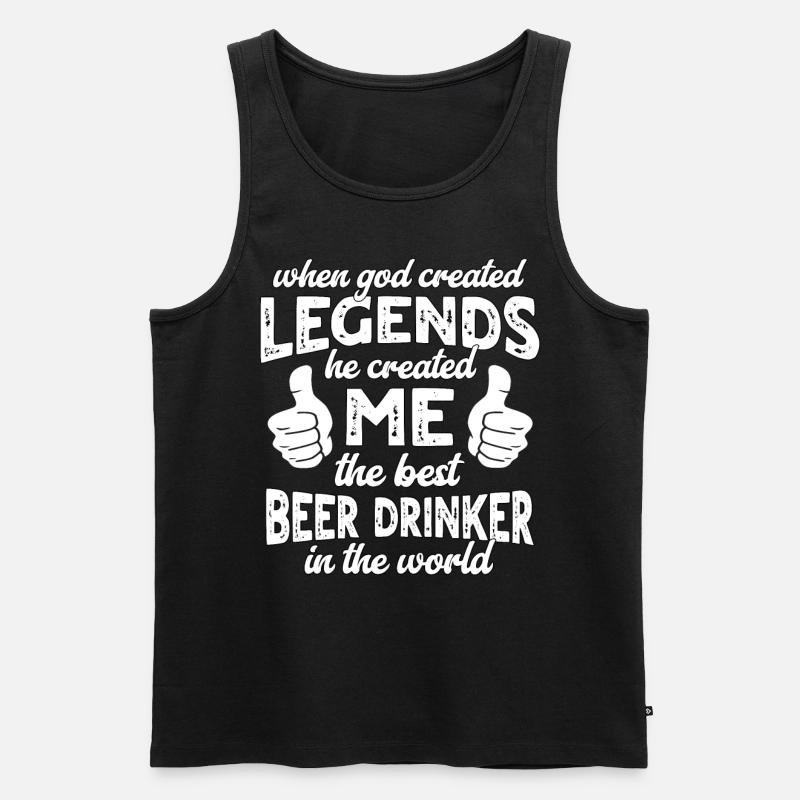 Bester Biertrinker Legende - Männer Premium Bio Tank Top - Schwarz