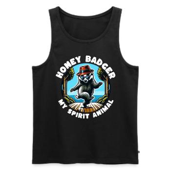 Lustige Honigdachs Sprüche - Männer Premium Bio Tank Top - Schwarz - Vorne - Michal (187cm)
