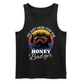 Lustige Honigdachs Sprüche - Männer Premium Bio Tank Top - Schwarz - Vorne - Michal (187cm)