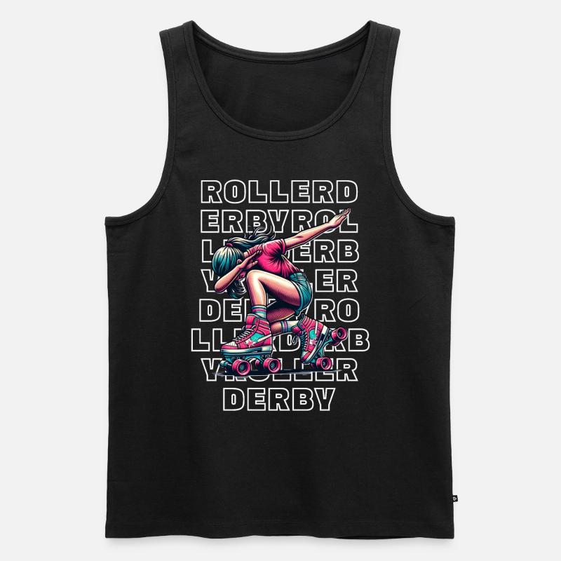 Roller Derby - Männer Premium Bio Tank Top - Schwarz