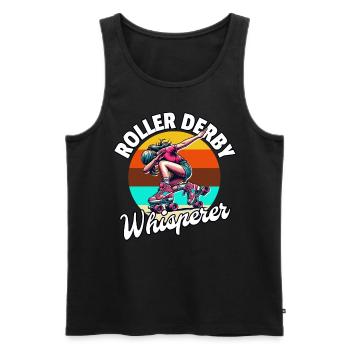Roller Derby Chuchoteur - Débardeur bio Premium Homme - noir - Devant - AI Model Male 178 light (178cm)