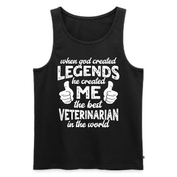 Légende vétérinaire vBest - Débardeur bio Premium Homme - noir - Devant - Michal (187cm)