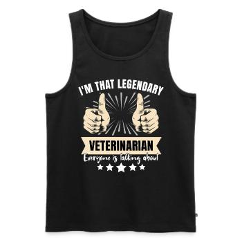 vVétérinaire légendaire - Débardeur bio Premium Homme - noir - Devant - Michal (187cm)