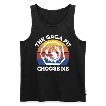 Funny Gaga Ball Saying - Men's Premium Organic Tank Top - black - Front - Michal (187cm)