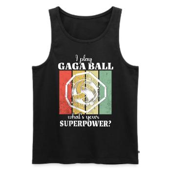 Funny Gaga Ball Saying - Men's Premium Organic Tank Top - black - Front - Michal (187cm)