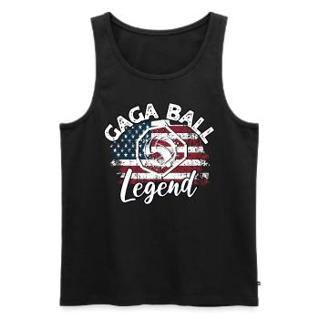 Gaga Ball Sayings - Men's Premium Organic Tank Top - black - Front - Michal (187cm)
