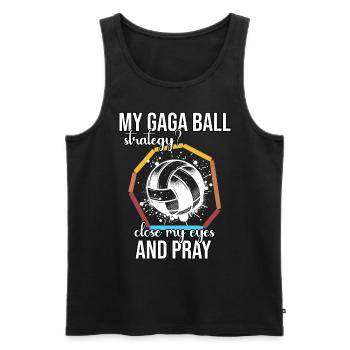 Funny Gaga Ball Saying - Men's Premium Organic Tank Top - black - Front - Michal (187cm)