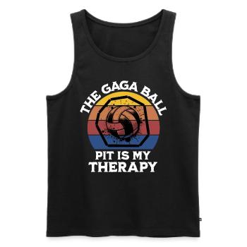 Funny Gaga Ball Saying - Men's Premium Organic Tank Top - black - Front - Michal (187cm)