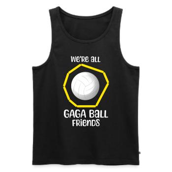 Gaga Ball Sayings - Men's Premium Organic Tank Top - black - Front - Michal (187cm)