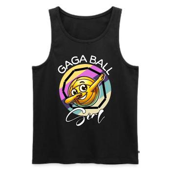 Gaga Ball Girl - Men's Premium Organic Tank Top - black - Front - Michal (187cm)