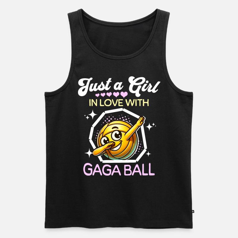 Gaga Ball Mädchen - Männer Premium Bio Tank Top - Schwarz